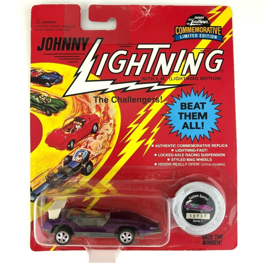 Johnny Lightning The‎ Challengers Custom Spoiler Car Purple Diecast 1/64 Scale